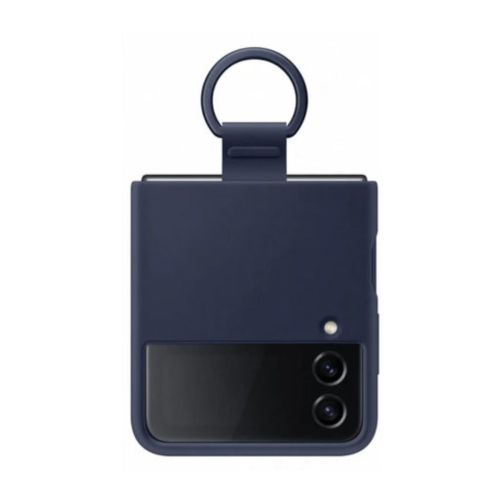 Samsung Galaxy Z Flip4 Silicone Cover With Ring - Navy Blue