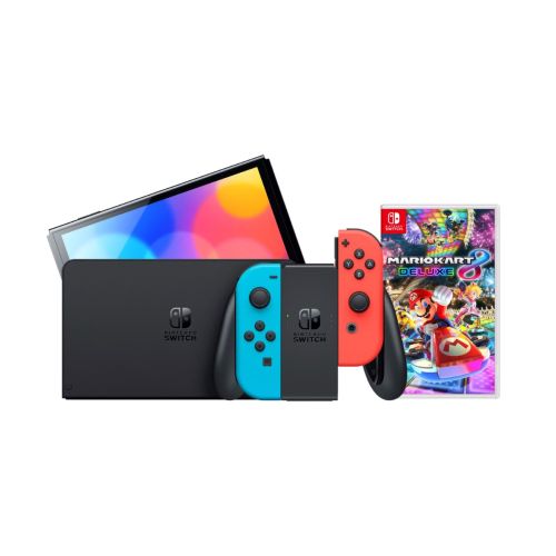 Nintendo Switch OLED Blue Red + Mario Kart 8 Deluxe