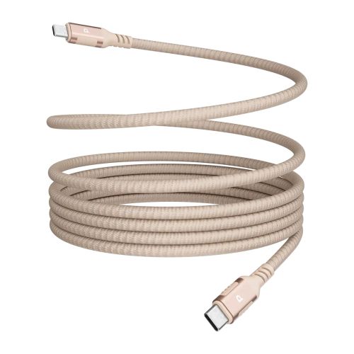 Powerology 60W USB-C to USB-C Magnetic V2.0 Metal Plug Nylon Braided Cable 1.2m – Desert Titanium