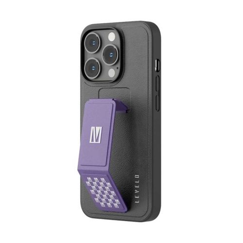 ﻿Levelo Leather Case for iPhone 14 Pro Max - Deep Purple