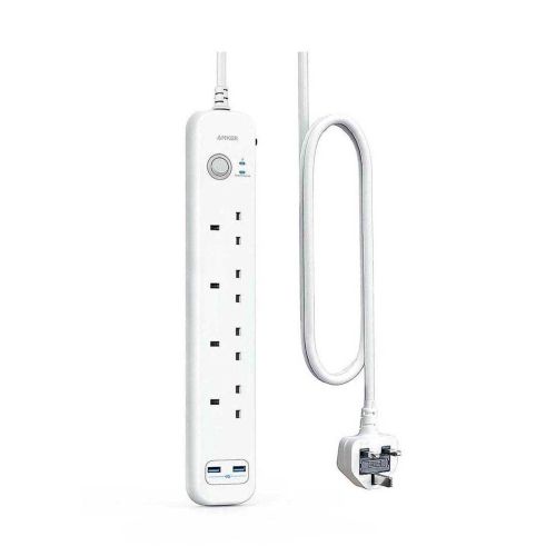 Anker Power Extender 4 Strip With USB Ports Extension Cord Hub - White