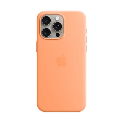 Apple Case For iPhone 15 Pro Max Silicone with MagSafe - Orange Sorbet