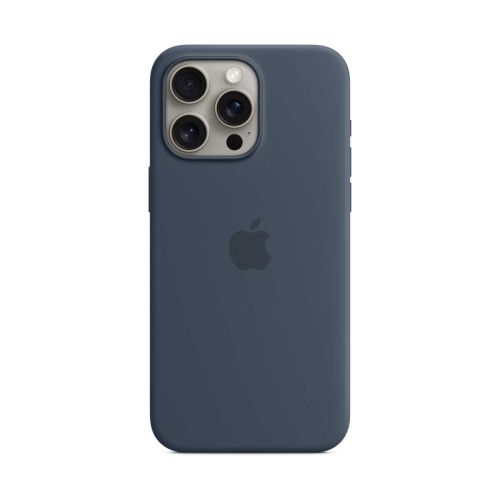 Apple Case For iPhone 15 Pro Max Silicone with MagSafe - Storm Blue