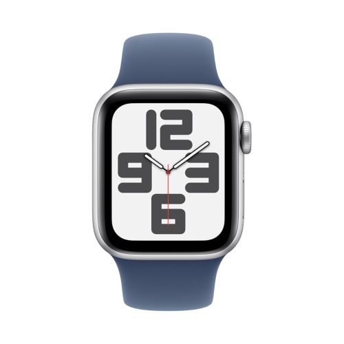 Apple Watch SE 2nd Gen GPS + Cellular 40mm – Silver Aluminum Case with Storm Blue Sport Band