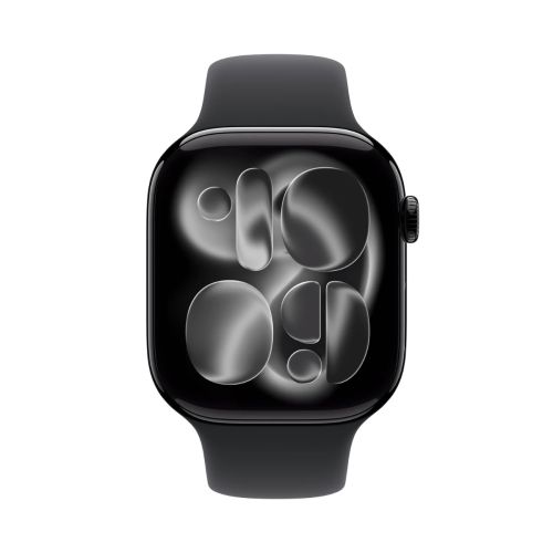 Apple Watch Series 11 GPS 46mm - Jet Black Aluminum Case - With Black Sport Band