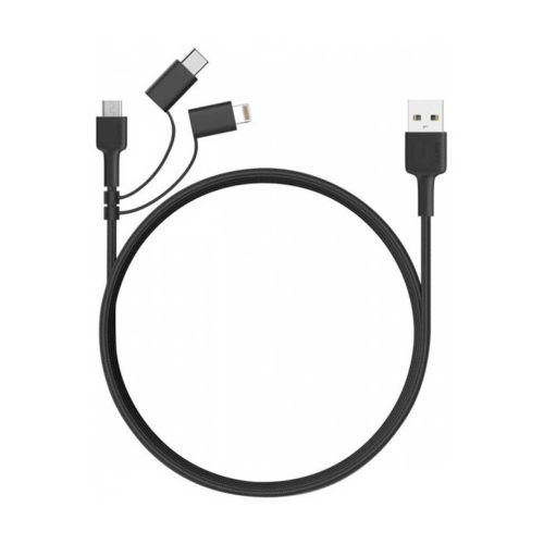 Aukey Pb-xd26 Lightning Cable 3 In 1 Mfi With Micro USB& USBC Cable