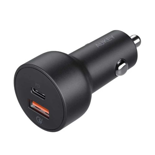 Aukey Cc-y6 USB-C Power Delivery And USBQc3.0 Car Charger 36w - Black