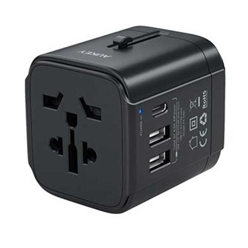 Aukey Pa-ta01 Universal Travel Adapter With USB-C And USB-A Ports – Black
