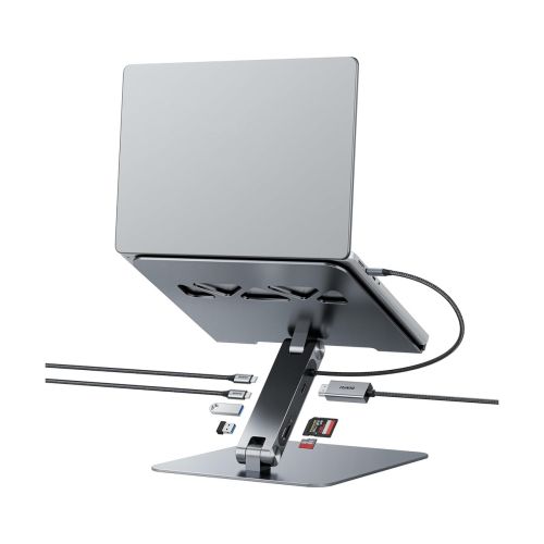 Benfei Laptop Stand with USB-C Dock 7-in-1 – 4K@60Hz HDMI - SD-MicroSD - 100W Power Delivery - USB 3.2