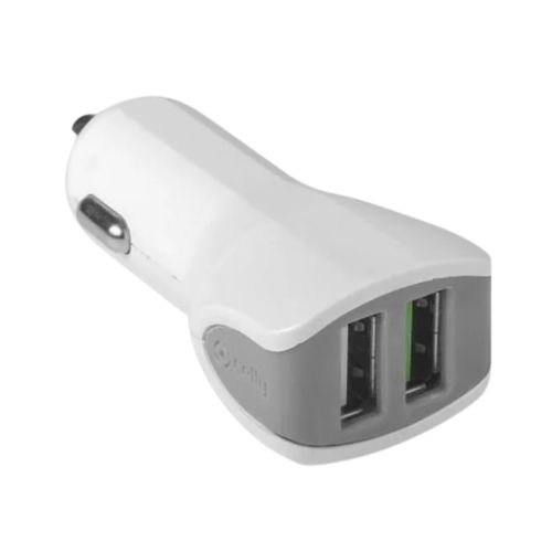 Celly Turbo Car Charger 2 USB-A Port - White