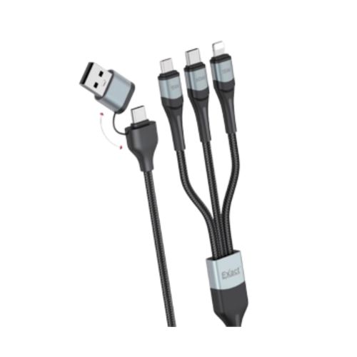 Exact Multifunctional 3IN 2 Cable 60W MAX Output Power Black