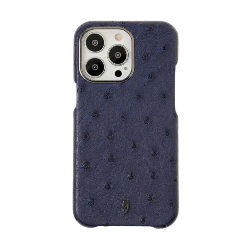 Gatti Classic Ostrich Case for iPhone 13 Pro Max - Gone Metal Blue