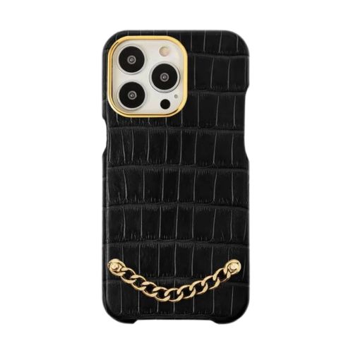 Gatti Preziosa Alligator Case for iPhone 13 Pro Max - Gold Black