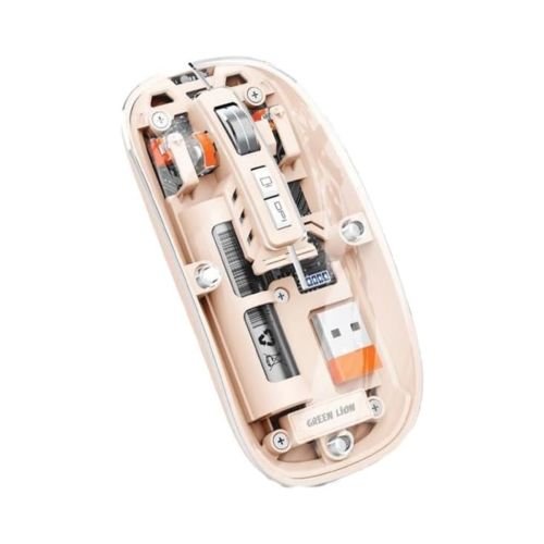 Green Lion Transparent Mouse 2 1600DPI - Pink