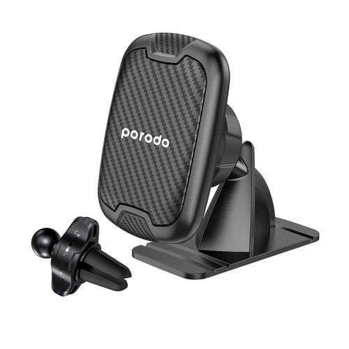 Porodo Dash Car Mount Phone Holder -  Magnetic / Air Vent  – Black