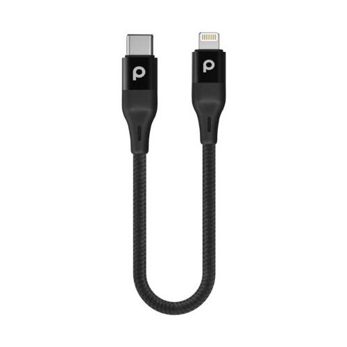 Porodo Aluminum Pd Braided USB-C To Lightning Cable 0.25m 9v - Black