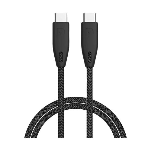 Powerology Braided USB-C to USB-C Cable - 2m / 6.6ft - Black