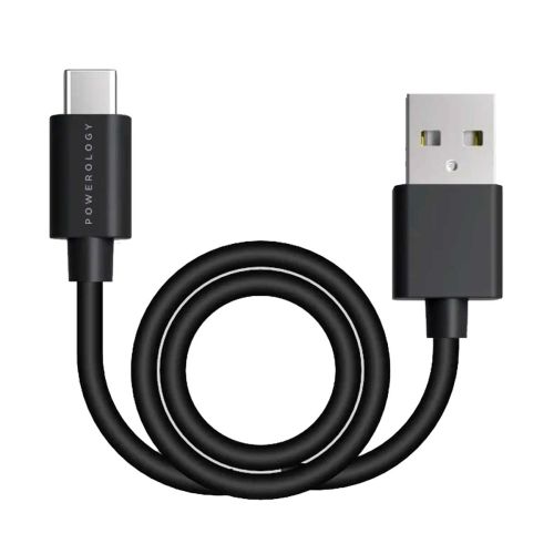 Powerology USB-A to USB-C Fast Charge 1.2m Cable - Black
