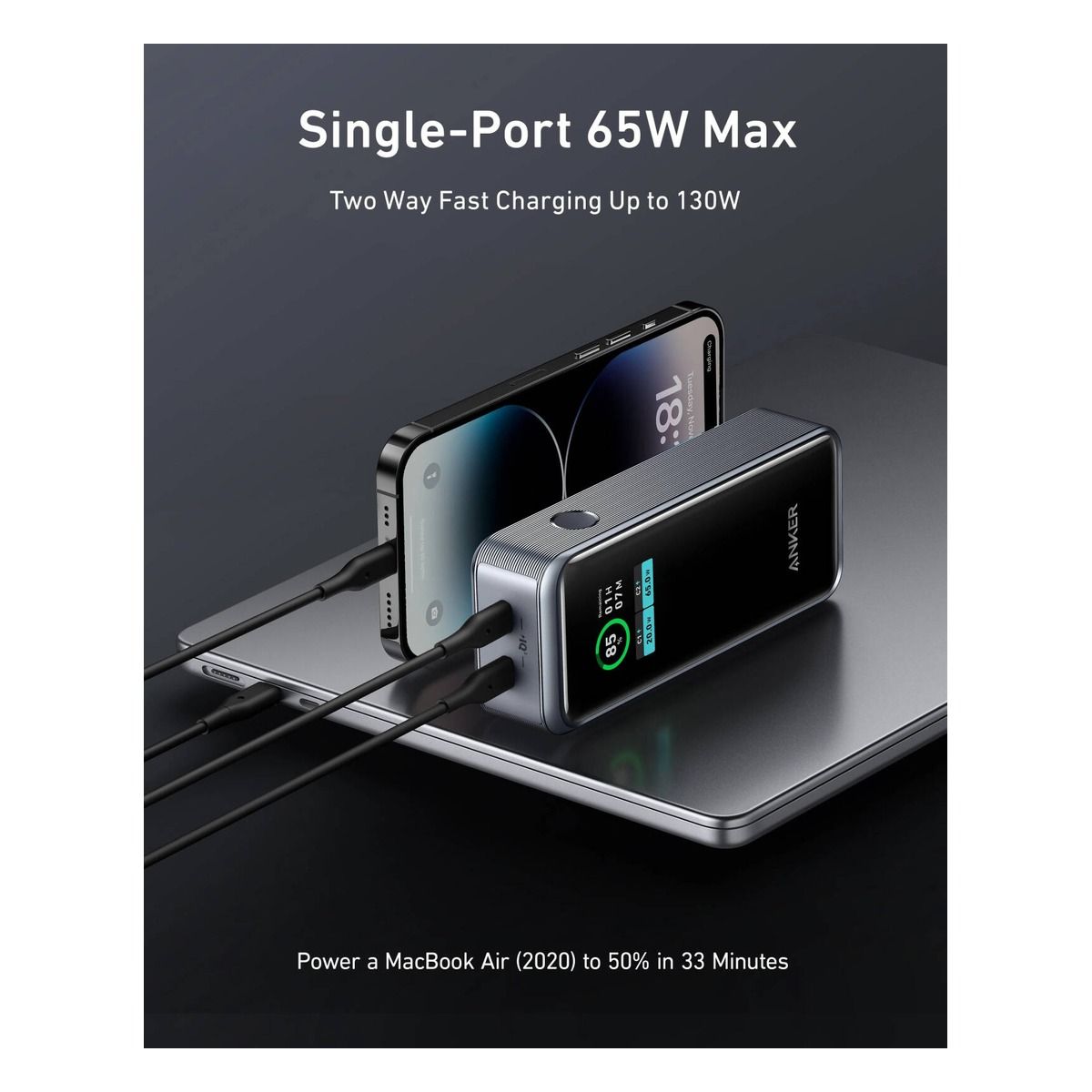 Anker Prime Power Bank 12000mAh 130W Super Fast Charging – Black | PowerBank Anker Prime Power Bank 12000mAh 130W Super Fast Charging – Black | PowerBank