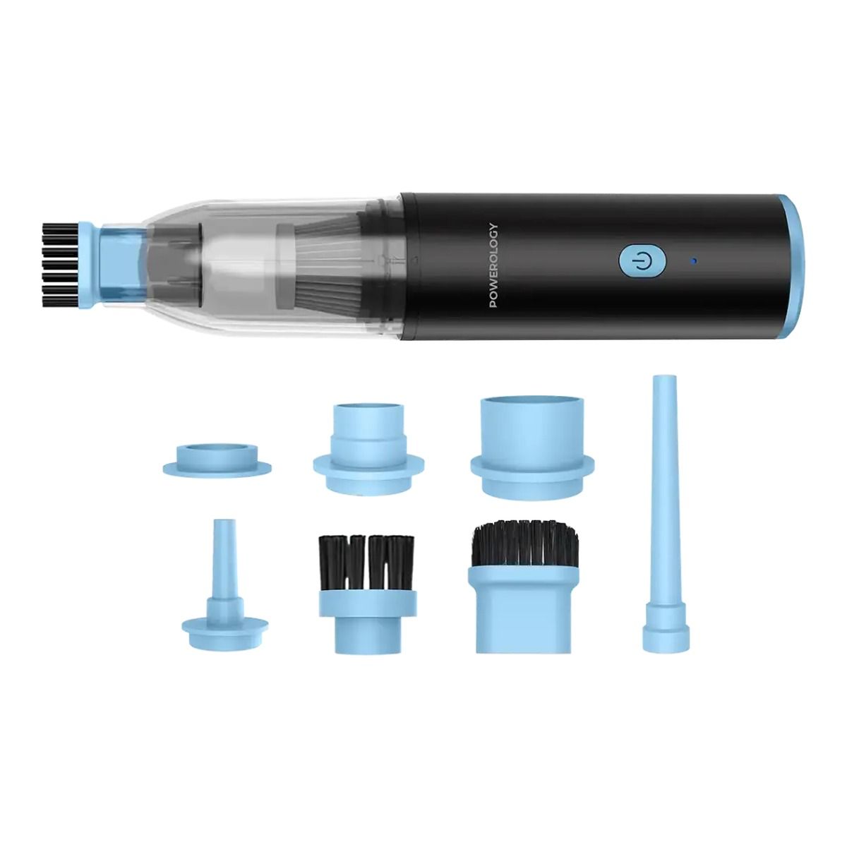 Powerology TurboVac 6000mAh Portable Multifunction Vacuum Cleaner with LED Light – Black/Blue