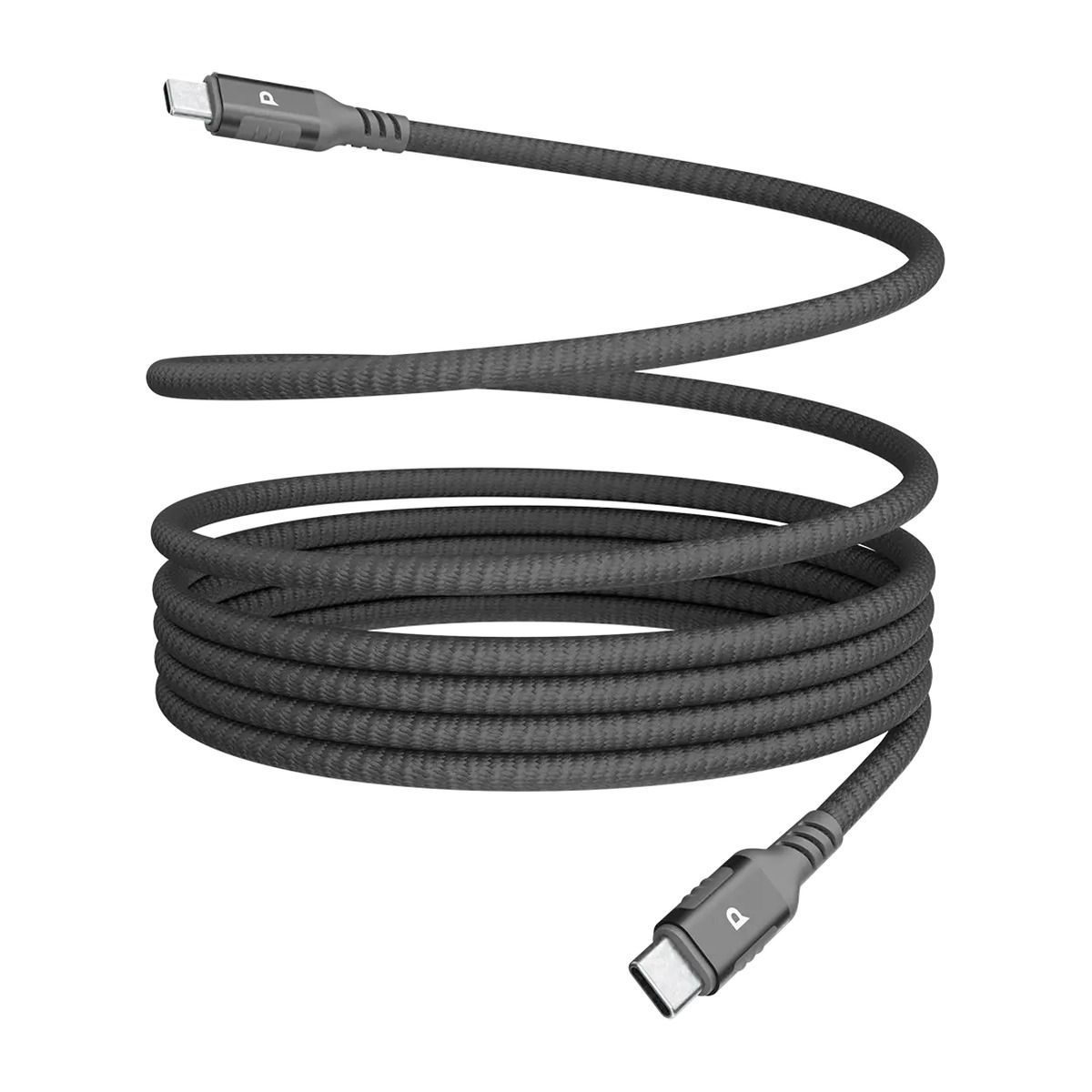 Powerology 60W USB-C to USB-C Magnetic V2.0 Metal Plug Nylon Braided Cable 1.2m – Dark Grey | Cables