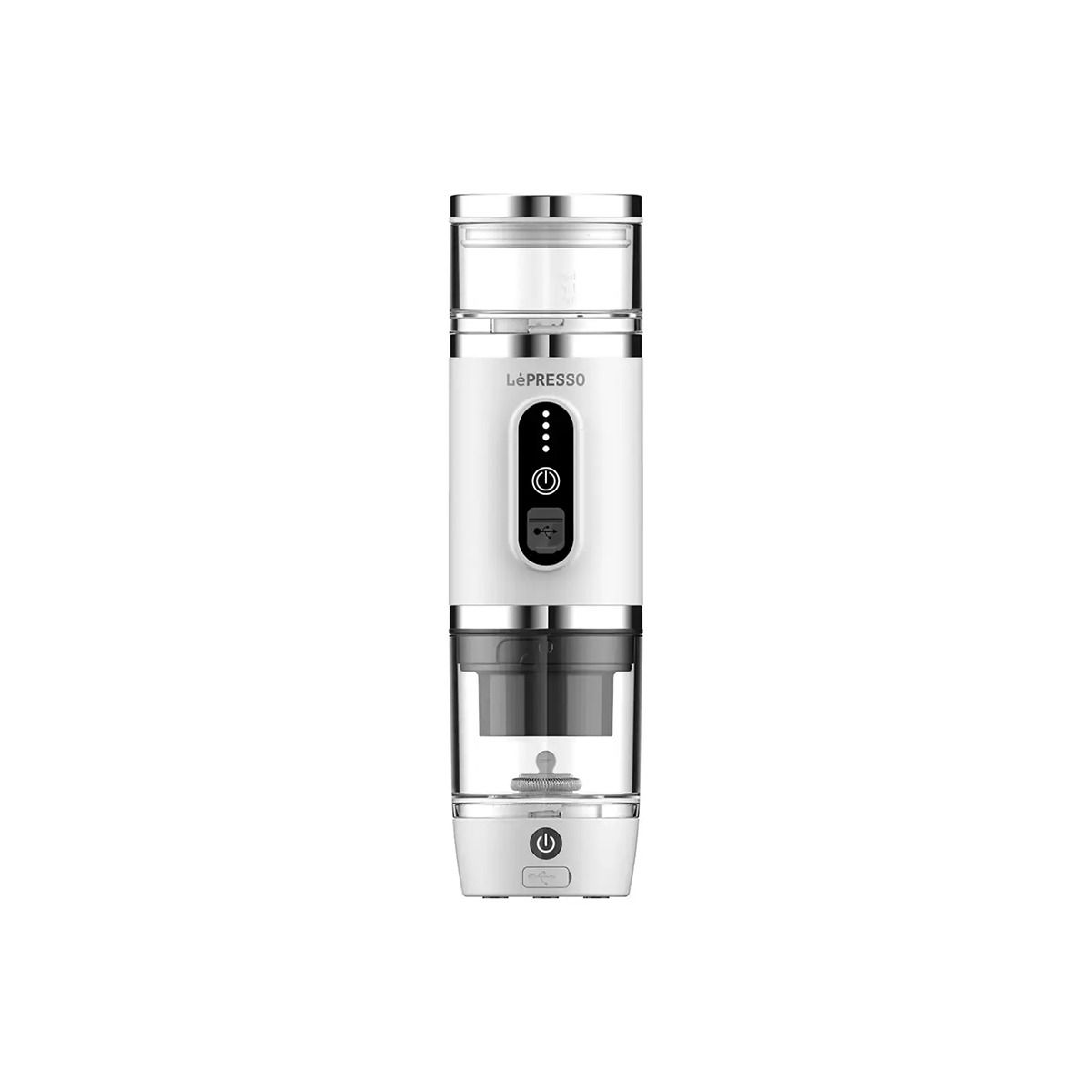 LePresso Portabrew 4-in-1 Portable Coffee Machine with Milk Frother – White | Coffee Machine