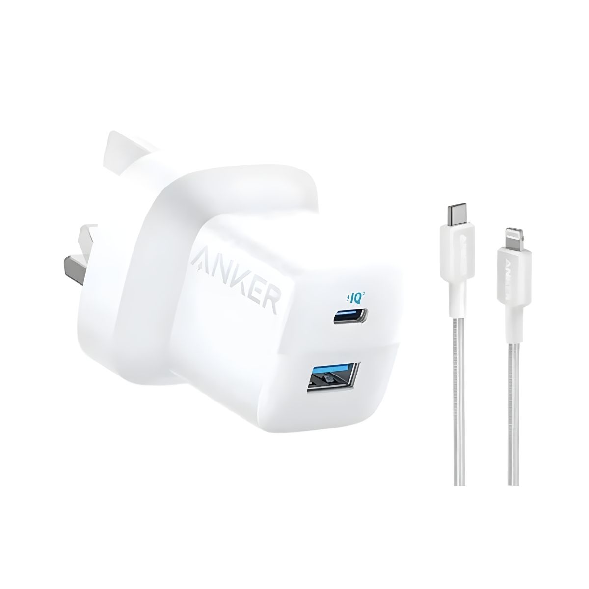 Anker 323 Charger with 310 USB-C to Lightning Cable 0.9m - White | Adaptors