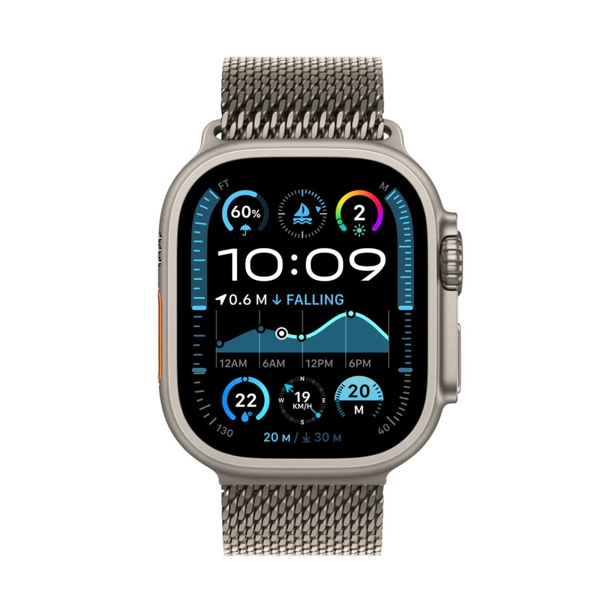 Apple Watch Ultra 2 GPS + Cellular 49mm – Natural Titanium Case | Natural Titanium with Navy Ocean Band | Natural Titanium with Tan Alpine Loop | Natural Titanium with Blue Trail Loop | Natural Titanium with Natural Titanium Milanese Loop | Smart Watches