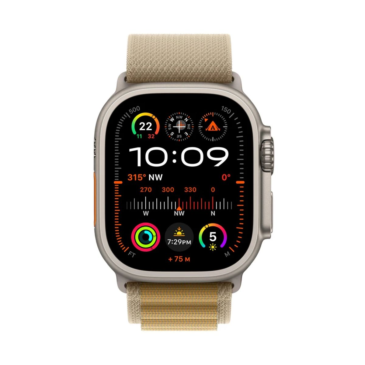 Apple Watch Ultra 2 GPS + Cellular 49mm – Natural Titanium Case – With Tan Alpine Loop | Smart Watches
