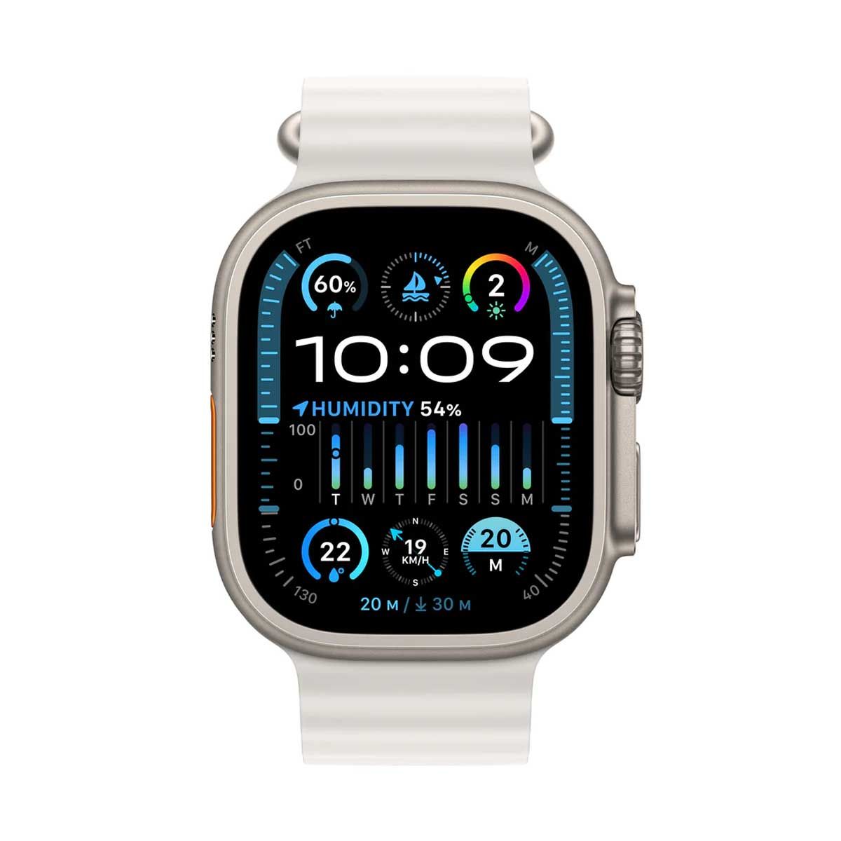 Apple Watch Ultra 2 GPS + Cellular 49mm Titanium Case with White Ocean Band | Smart Watches