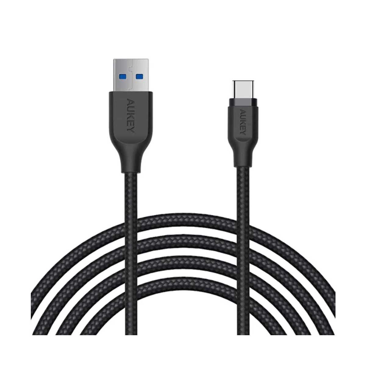 Aukey Cable Braided Nylon USB3.1 Gen1 To USB-C 2m - Black | Cables
