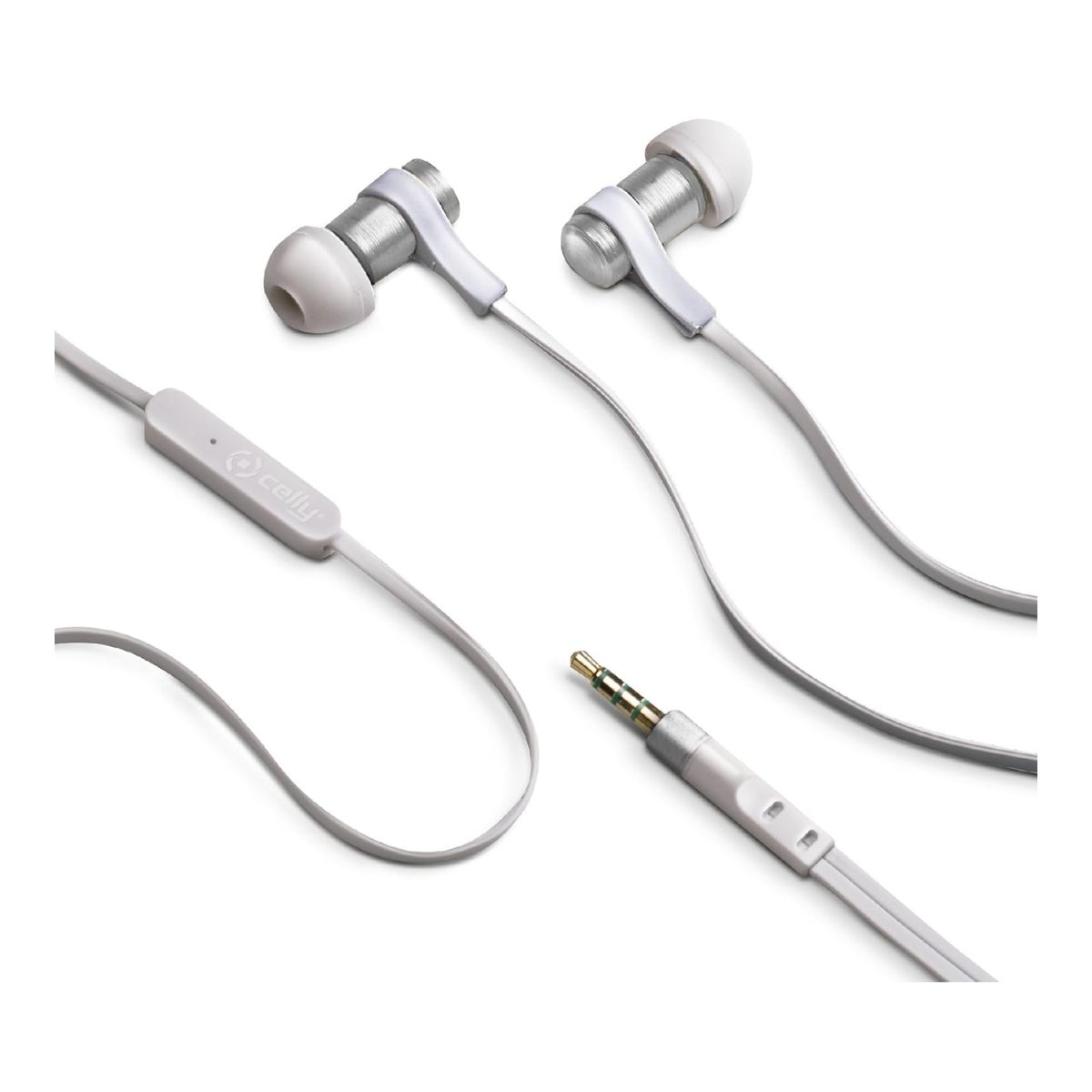 Celly Stereo Earphones 3.5mm - Silver | Headphones