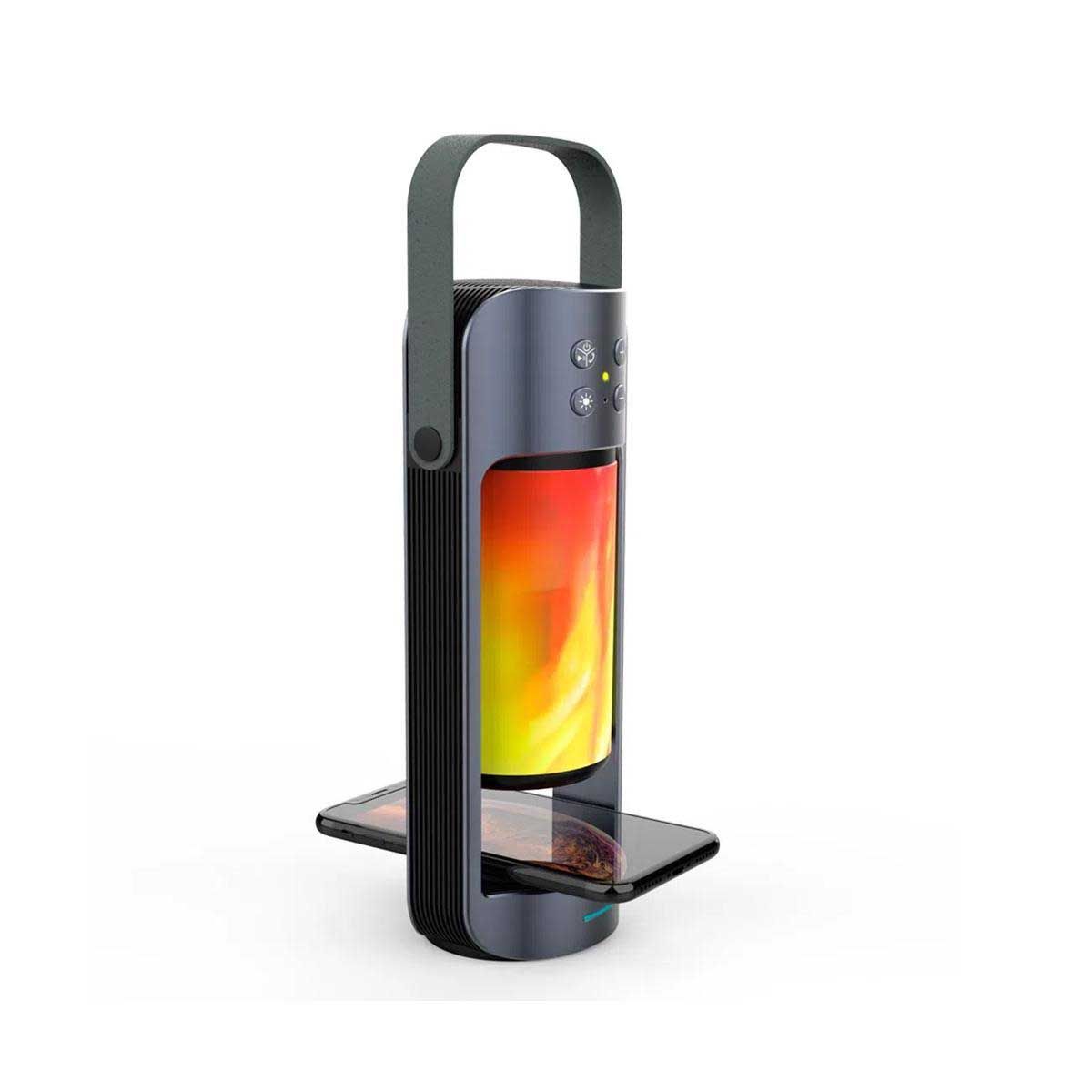 Flame Portable Wireless Bluetooth Speaker LED Lights Lamp Wireless Charger | Speaker