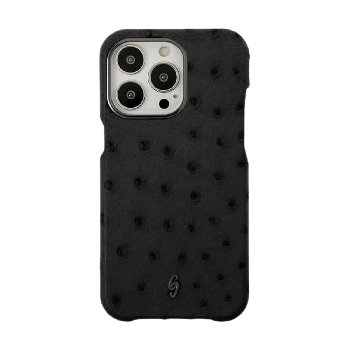 Gatti Classic Ostrich Case for iPhone 13 Pro Max - Gun Metal | VIP Accessories