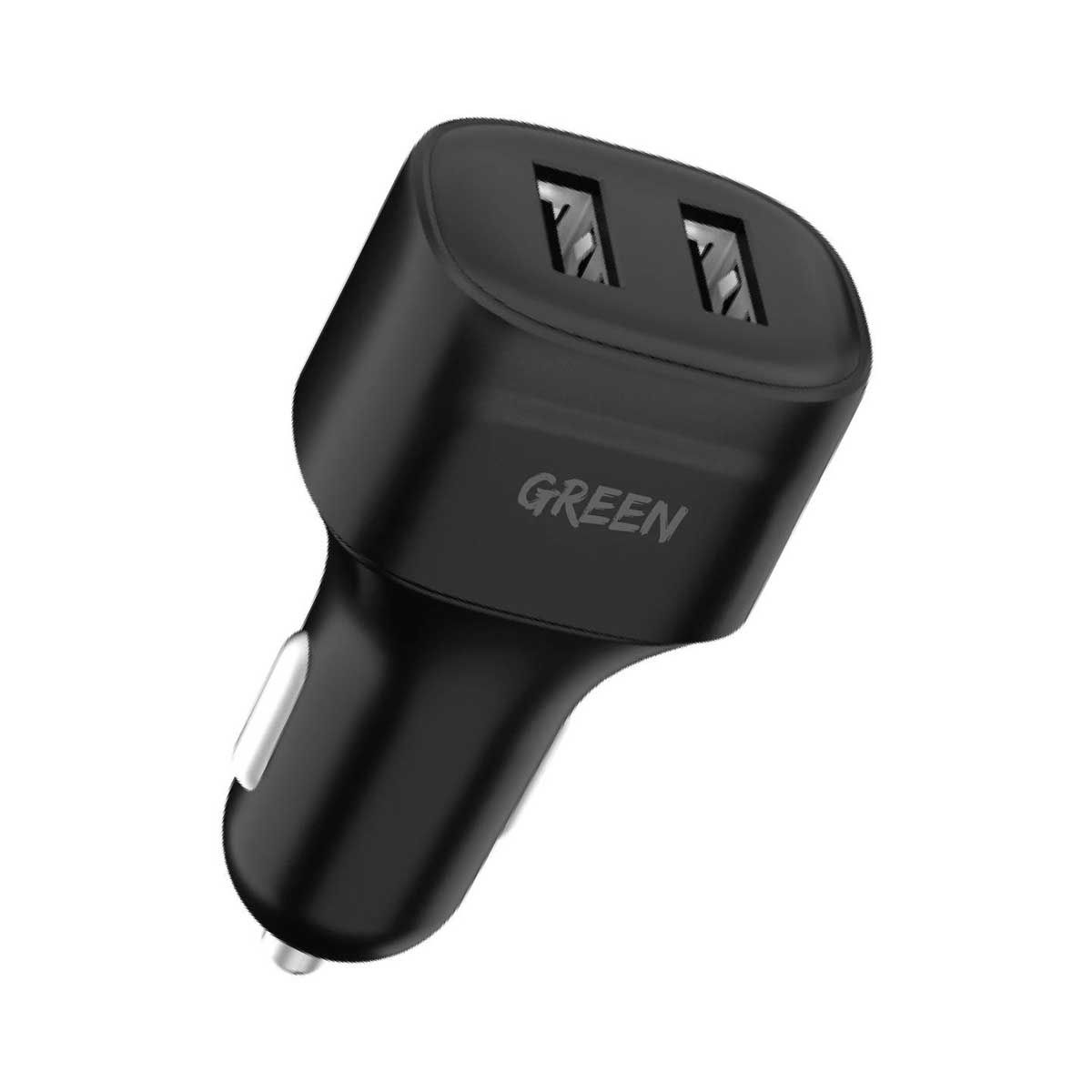 Green Lion Dual Port Car Charger 12w – Black | Adaptors