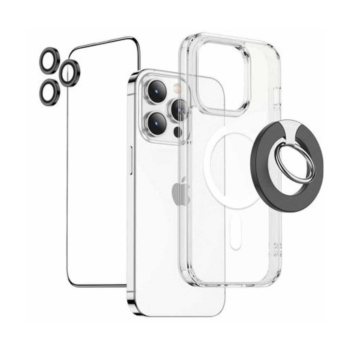 Green Lion 4 in 1 Protection Pack for iPhone 15 Pro - Transparent | Covers