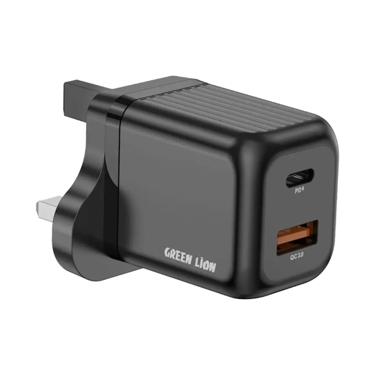 Green Lion Ultra Compact Wall Charger Dual Port USB-C and USB-A 35W - Black | Adaptors