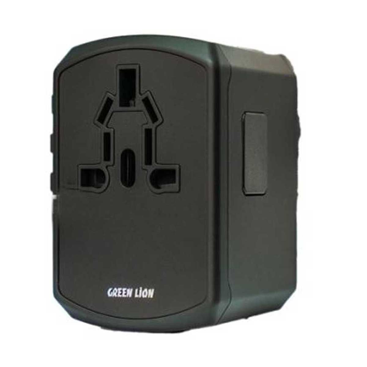 Green Lion Multifunction Travel Adapter - 3 USB-A Port - 2 USB-C - PD - 20W – Black | Adaptors