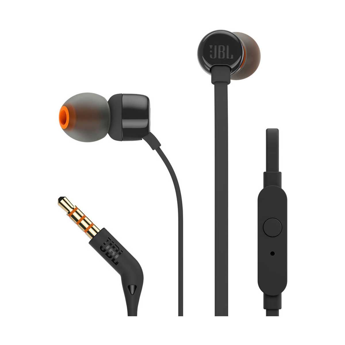 JBL T110 In Ear Headphones With Button Mic/Remote - Black | Headphones