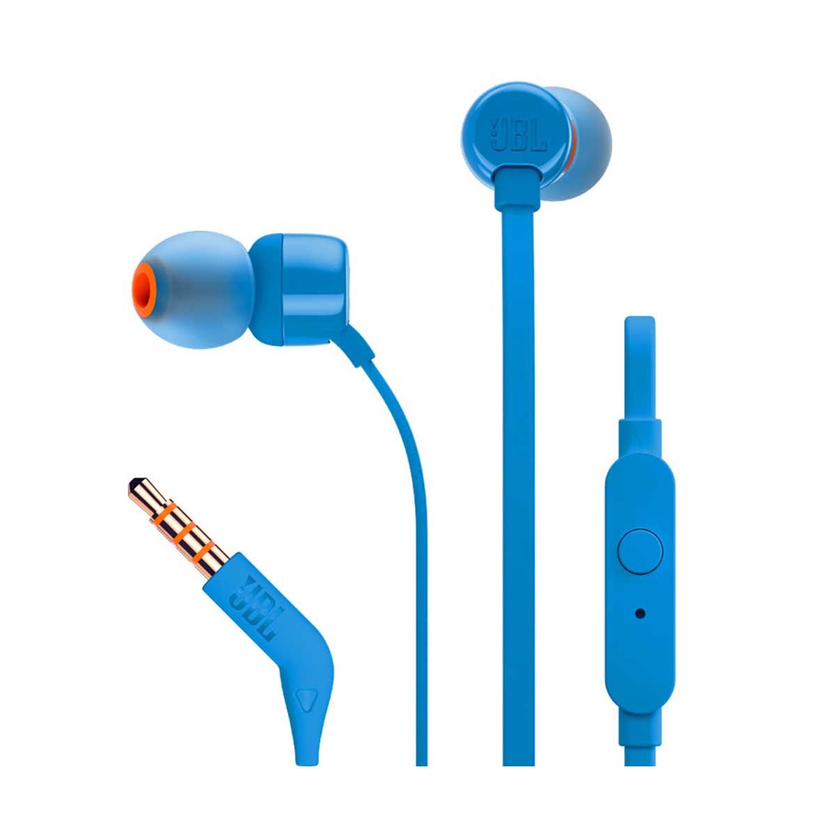 JBL T110 In Ear Headphones With Button Mic/Remote | Black | Blue | Red | Headphones