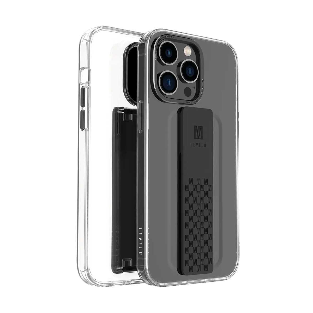 Levelo Graphia iPhone 14 Pro IMD Clear Case - Black | Covers