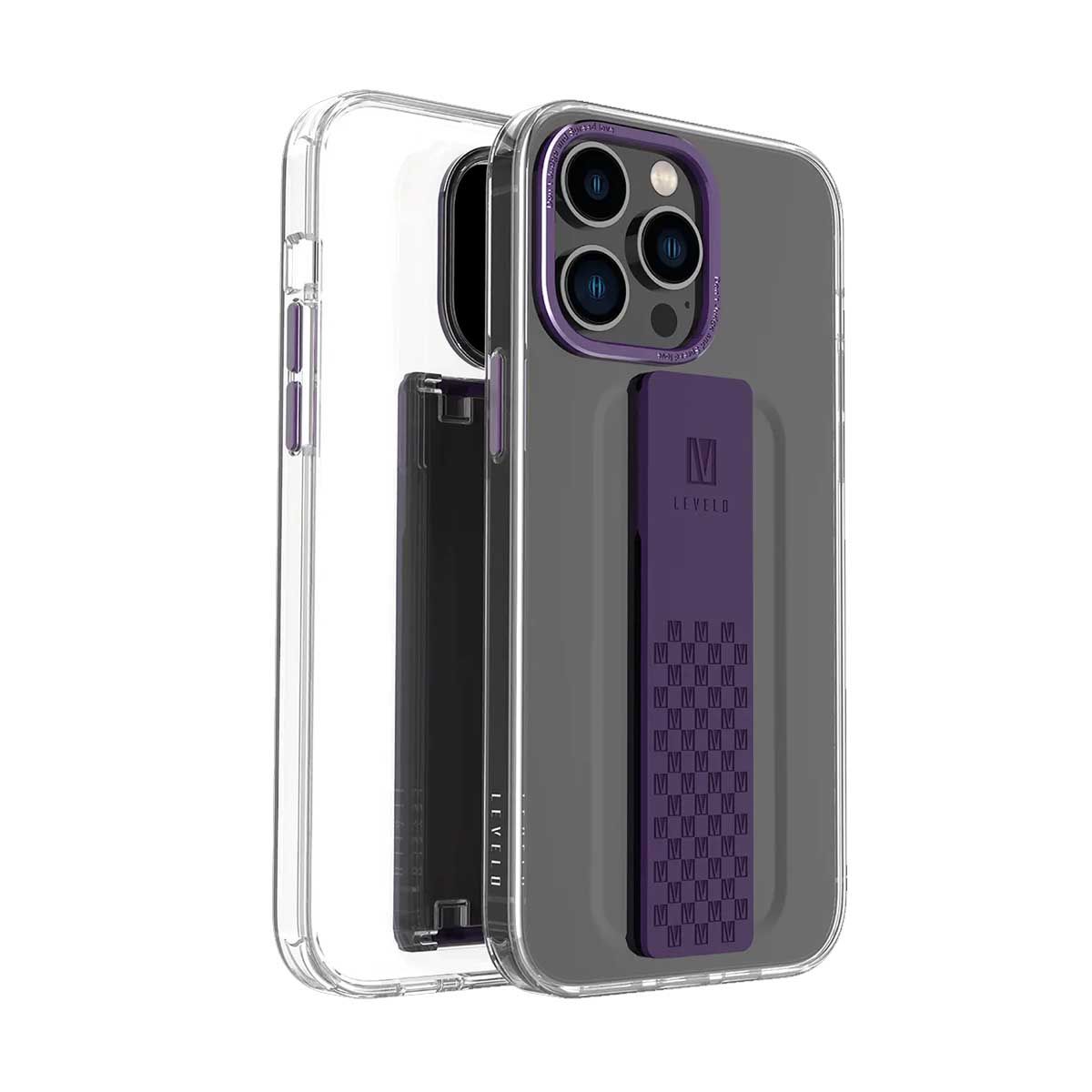 Levelo Graphia iPhone 14 Pro Max IMD Clear Case | Black | Purple | Covers