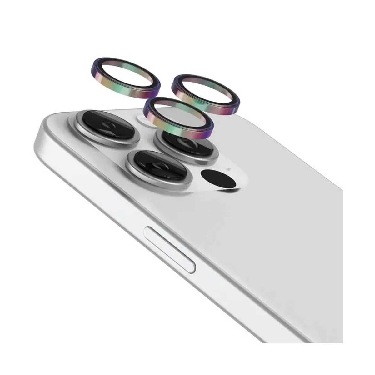 Levelo Lucent Trio 9H Hardness Camera Lens Protector for iPhone 15 Pro / 15 Pro Max - Titanium | Covers
