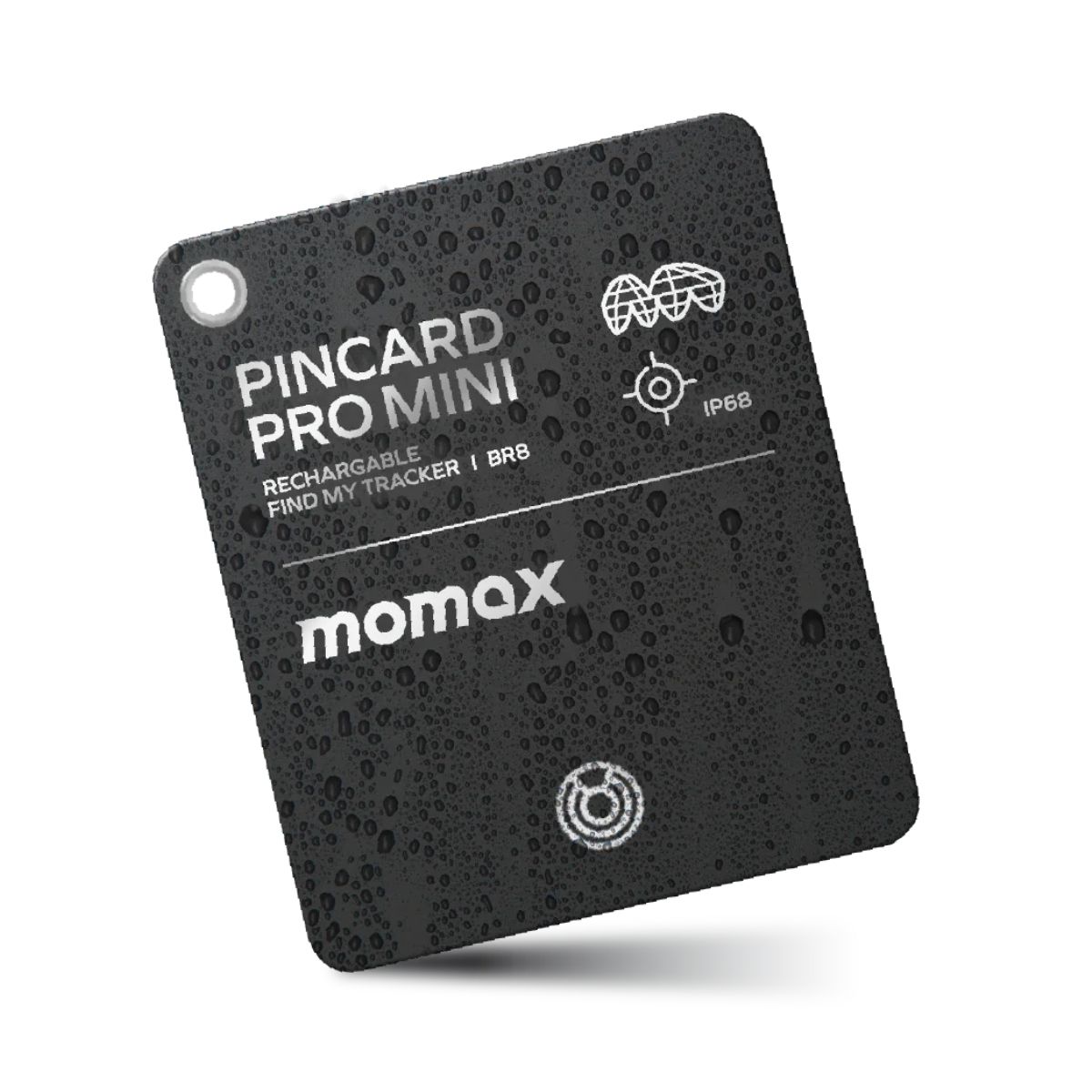 Momax PinCard Pro Mini Rechargeable Find My GPS Tracker - Black | Smart Gadget