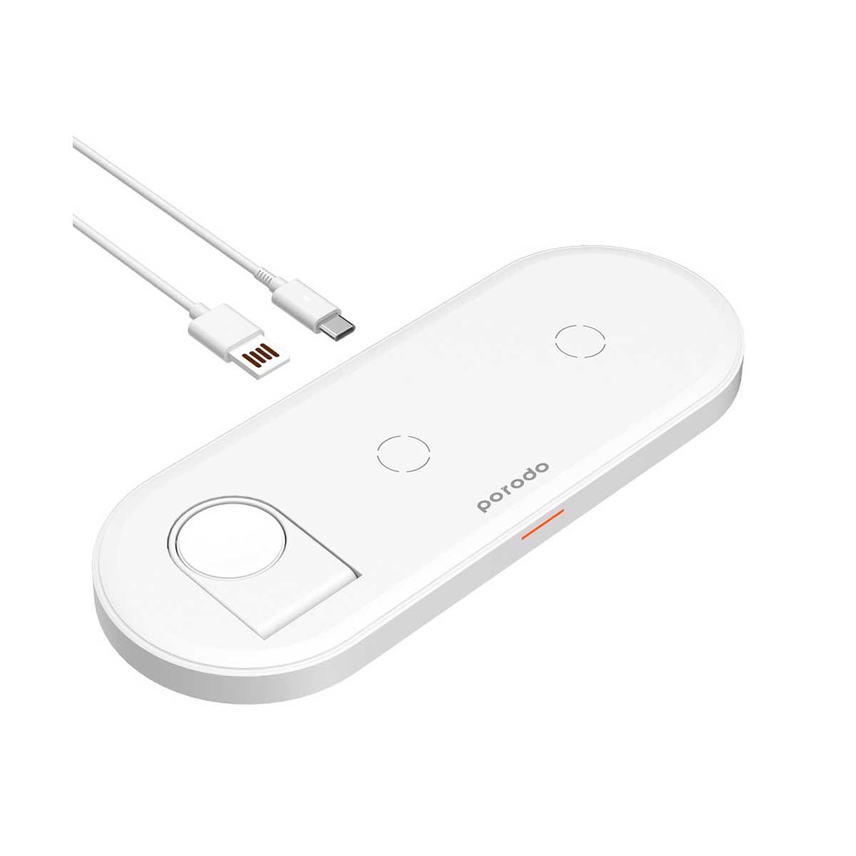 Porodo Wireless Charging Station Slim And Fast 4 In 1 - White | Chargers