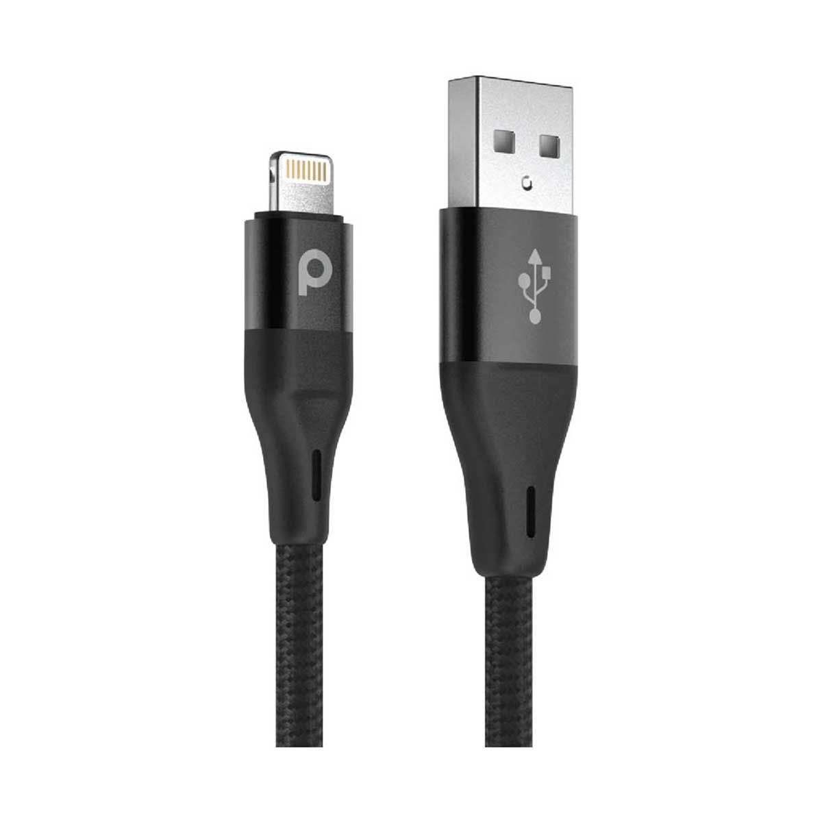 Porodo Braided USB-A To Lightning - 2.4a 1.2m - Black | Cables