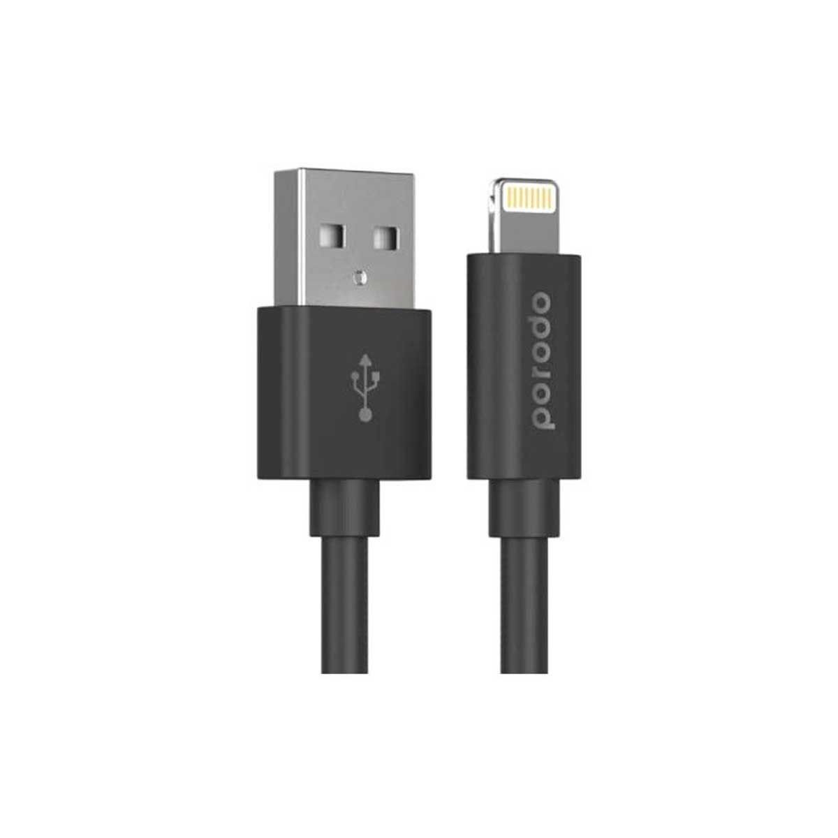 Porodo Pvc Lightning Cable 1.2m - black | Cables