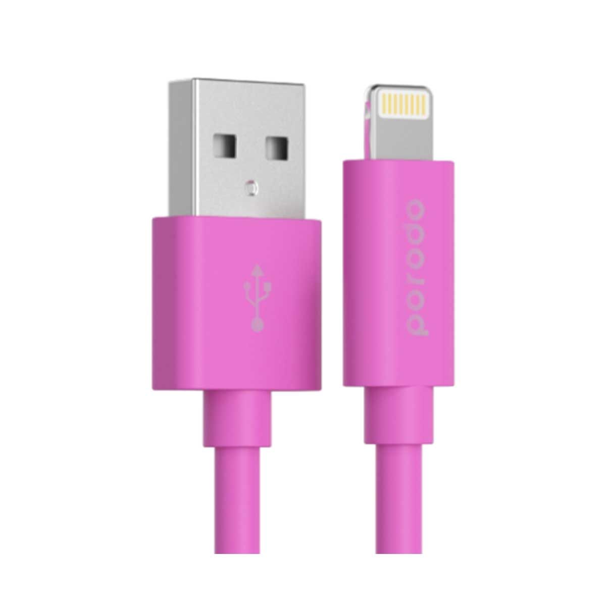Porodo Pvc Lightning Cable 1.2m - pink | Cables