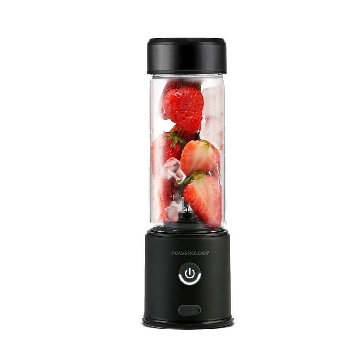 Powerology 6 Blades Portable and Rechargeable Juicer and Blender – Black | Smart Gadget