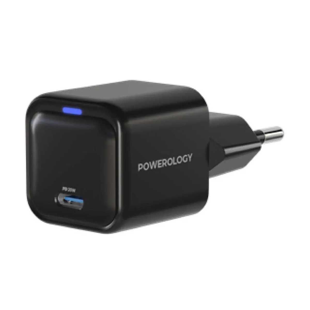 Powerology Ultra-Compact 20W PD Charger - Black | Adaptors
